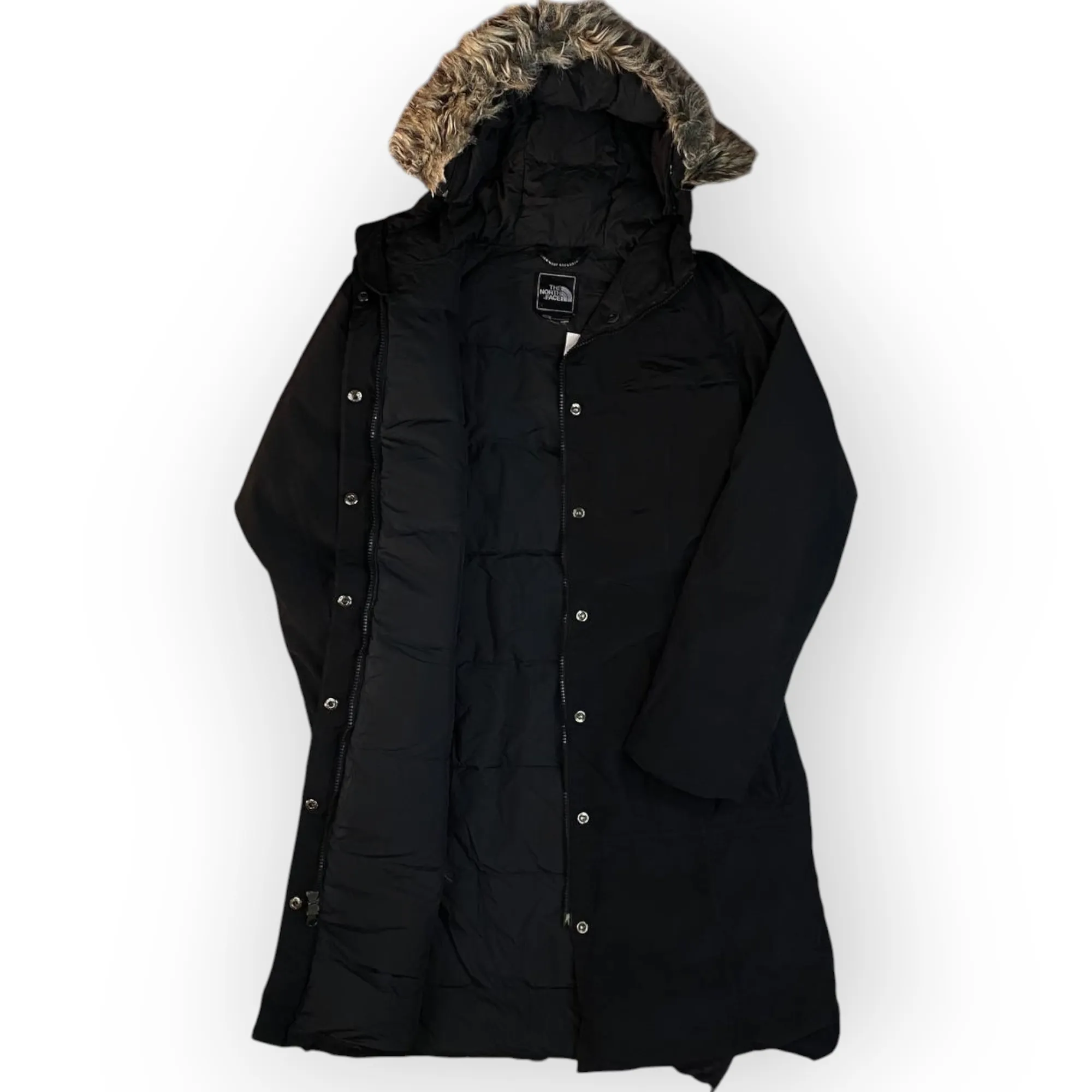 Women The North Face Long Hooded Jacket (S)