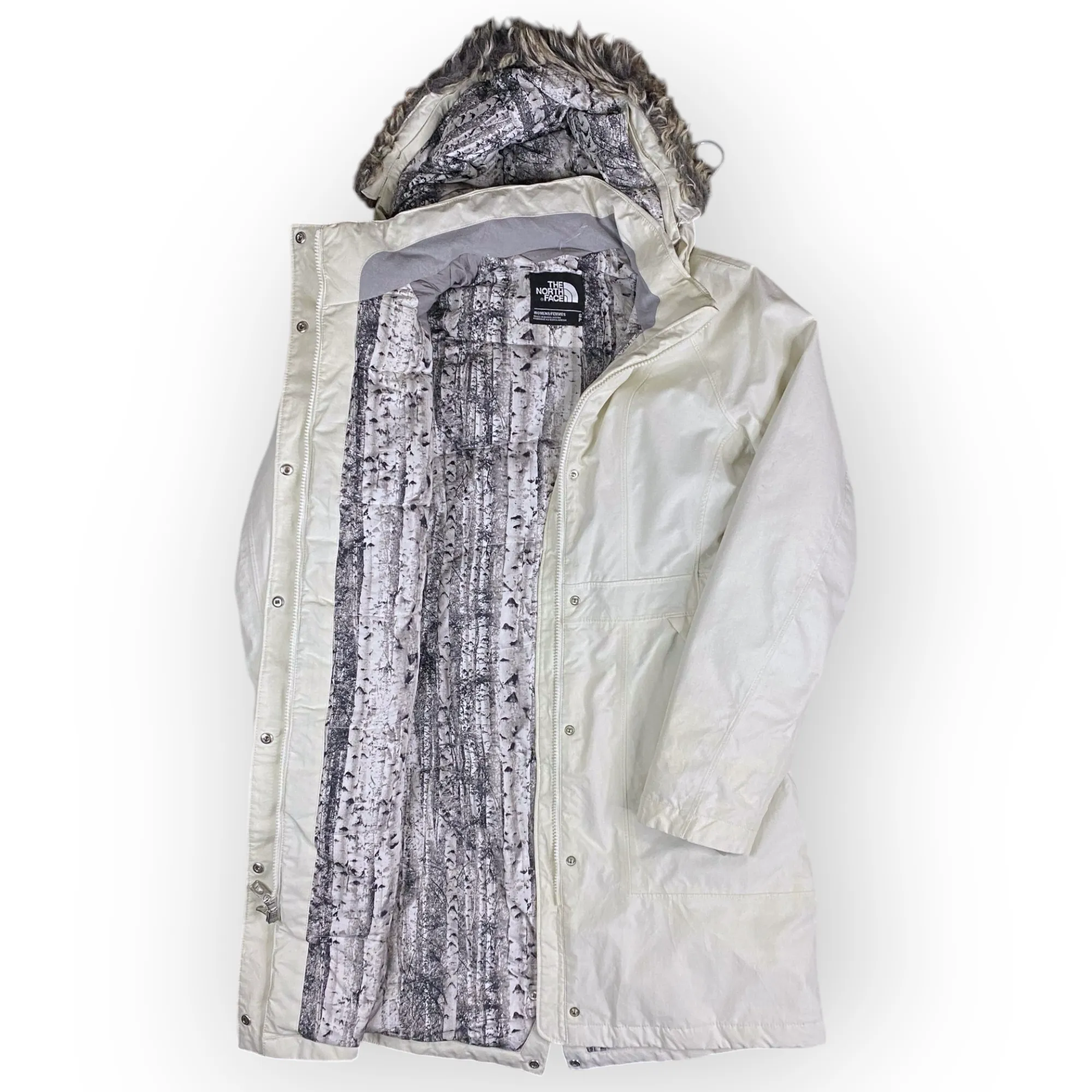 Women The North Face Long Hooded Jacket (S)