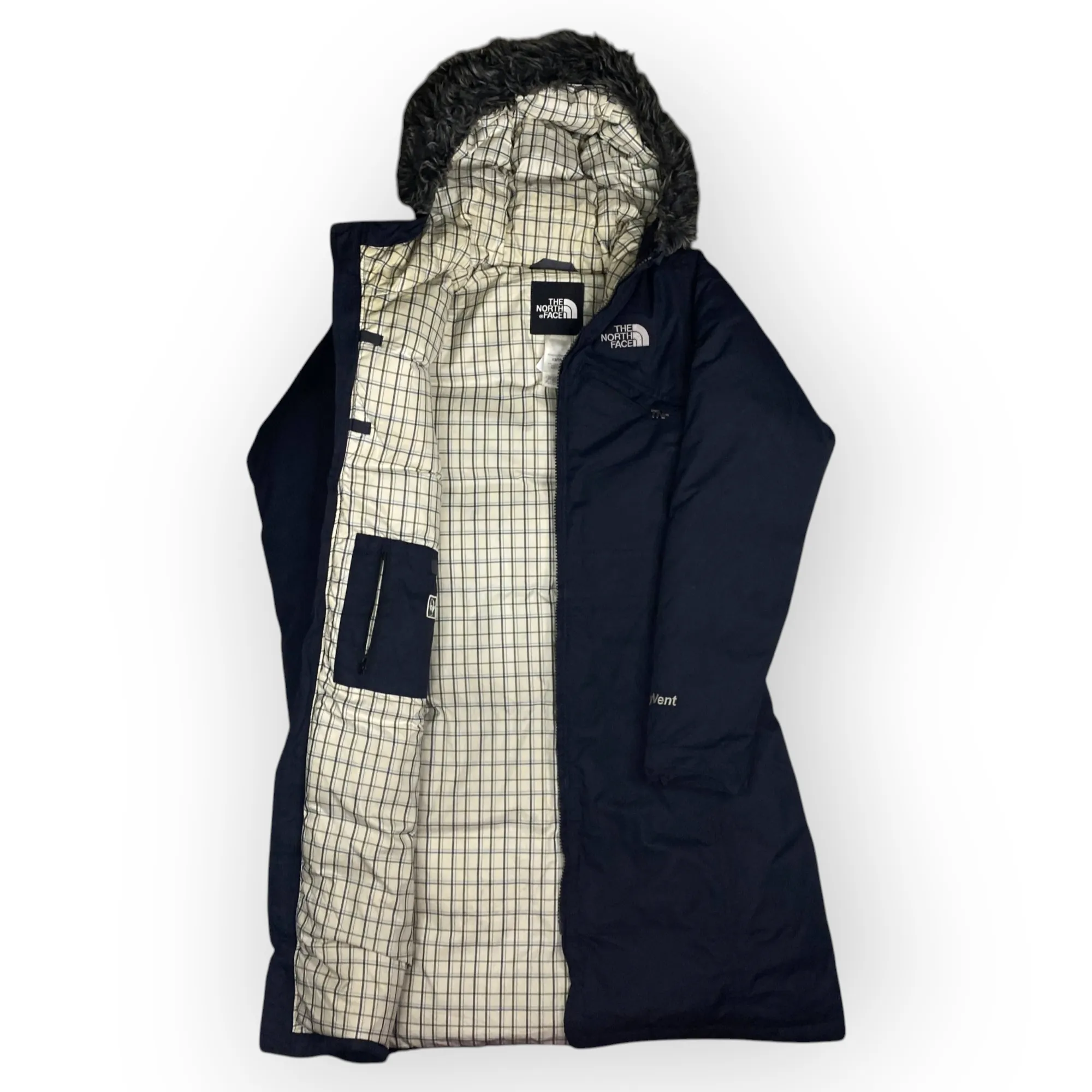 Women The North Face Long Hooded Jacket (XS)