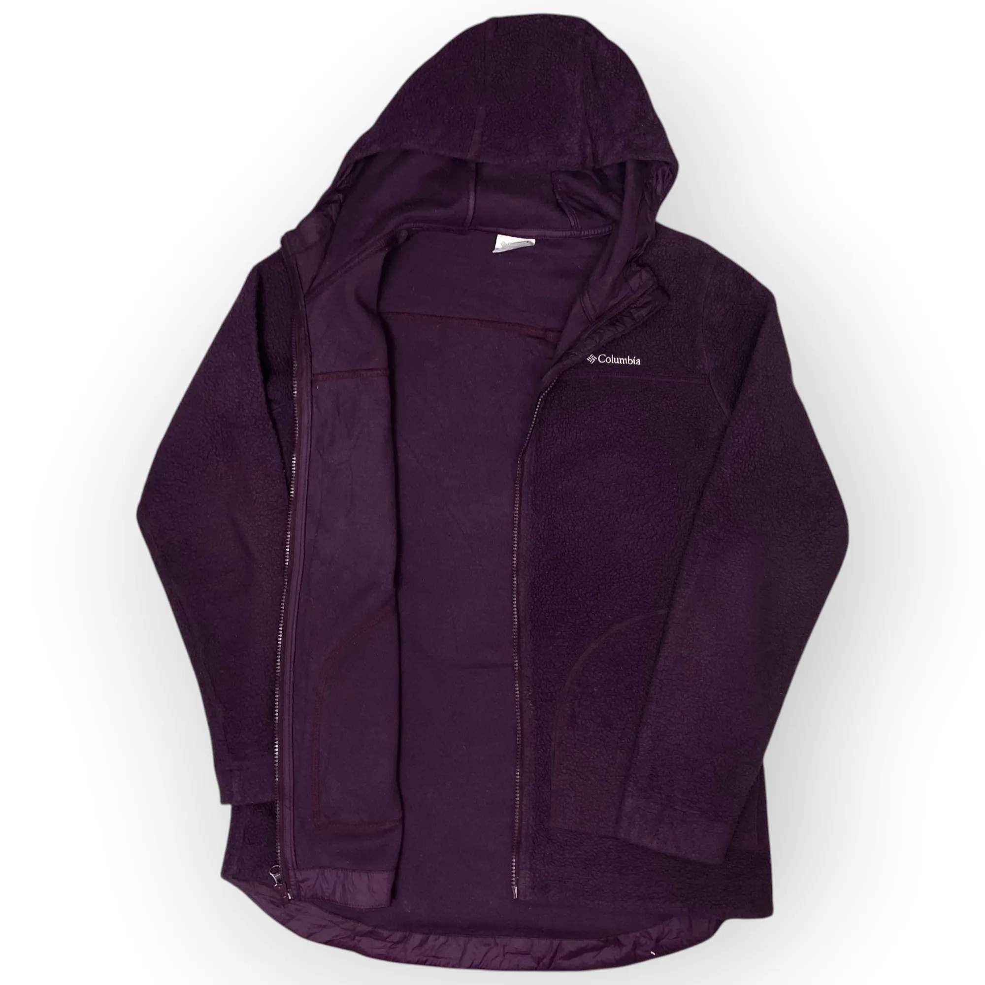 Women Columbia Long Hooded Zip Up Fleece (M-L)